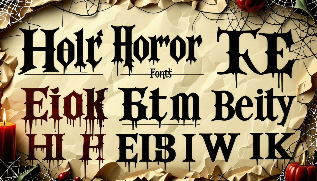 explore a chilling collection of horror fonts perfect for your next spooky project. unleash creativity with fonts that evoke fear and intrigue, elevating your designs just in time for halloween or any eerie occasion.